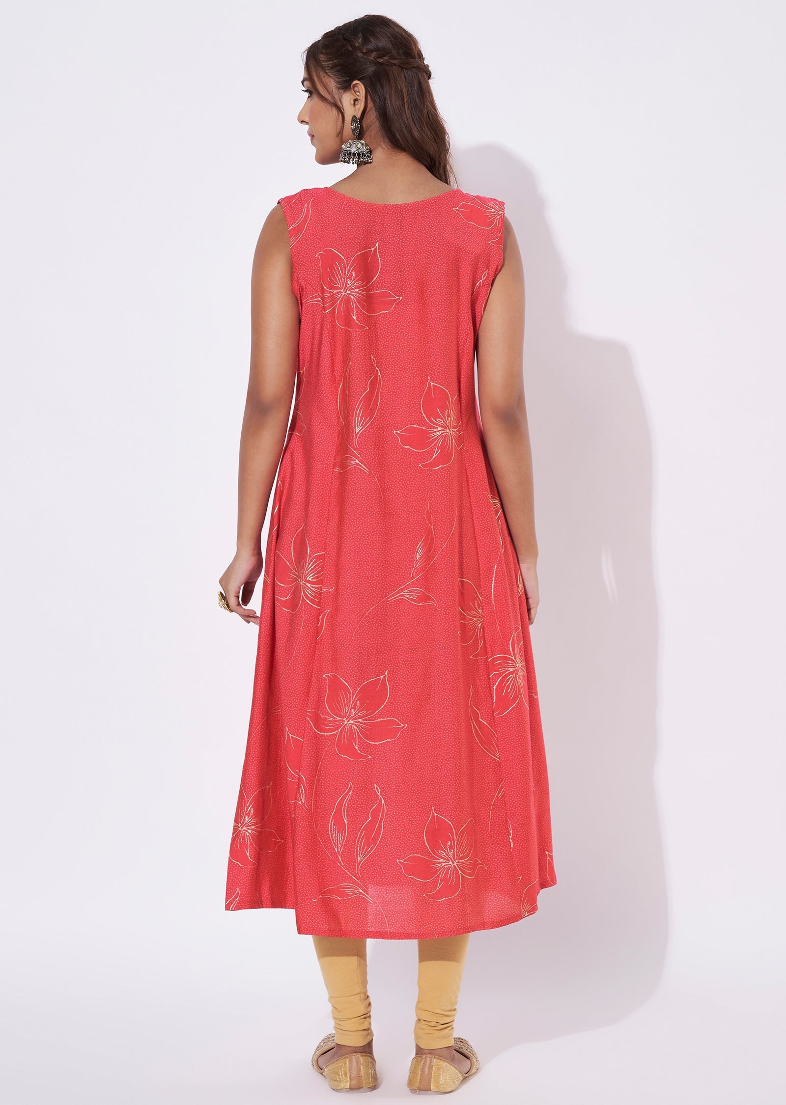 Dark Pink Gold Midi Dress