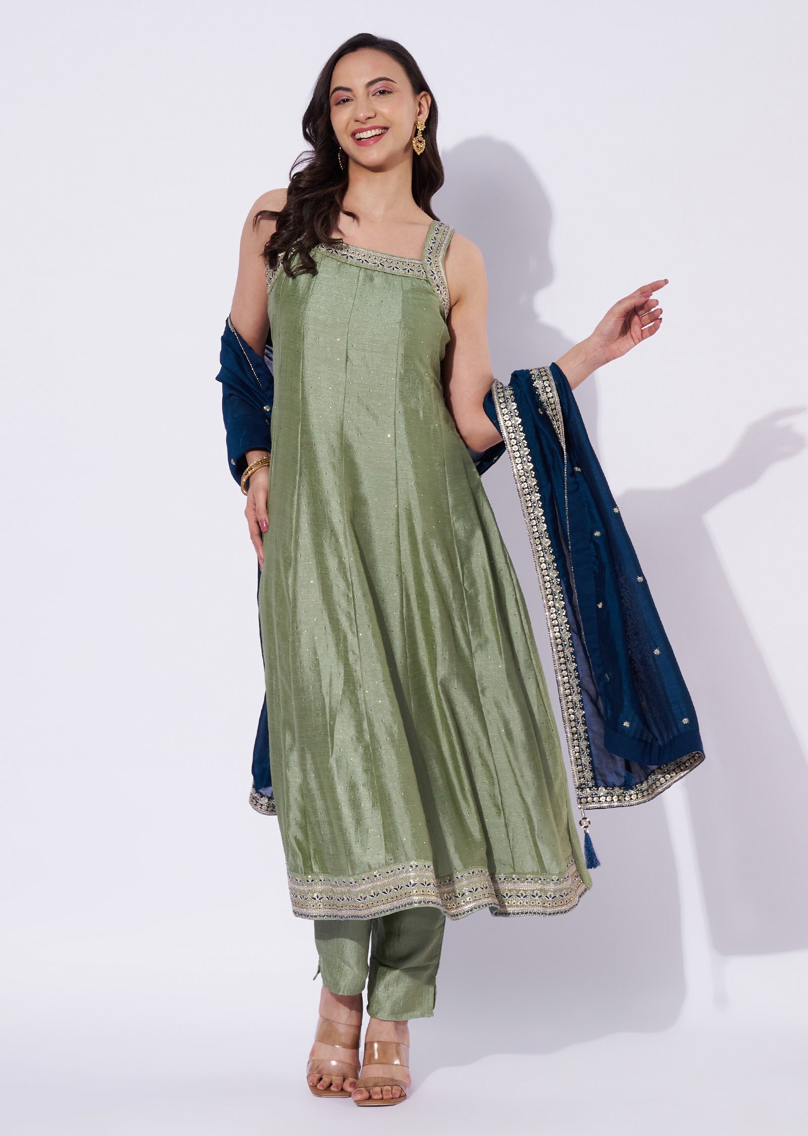 Dusty Green Anarkali Suit