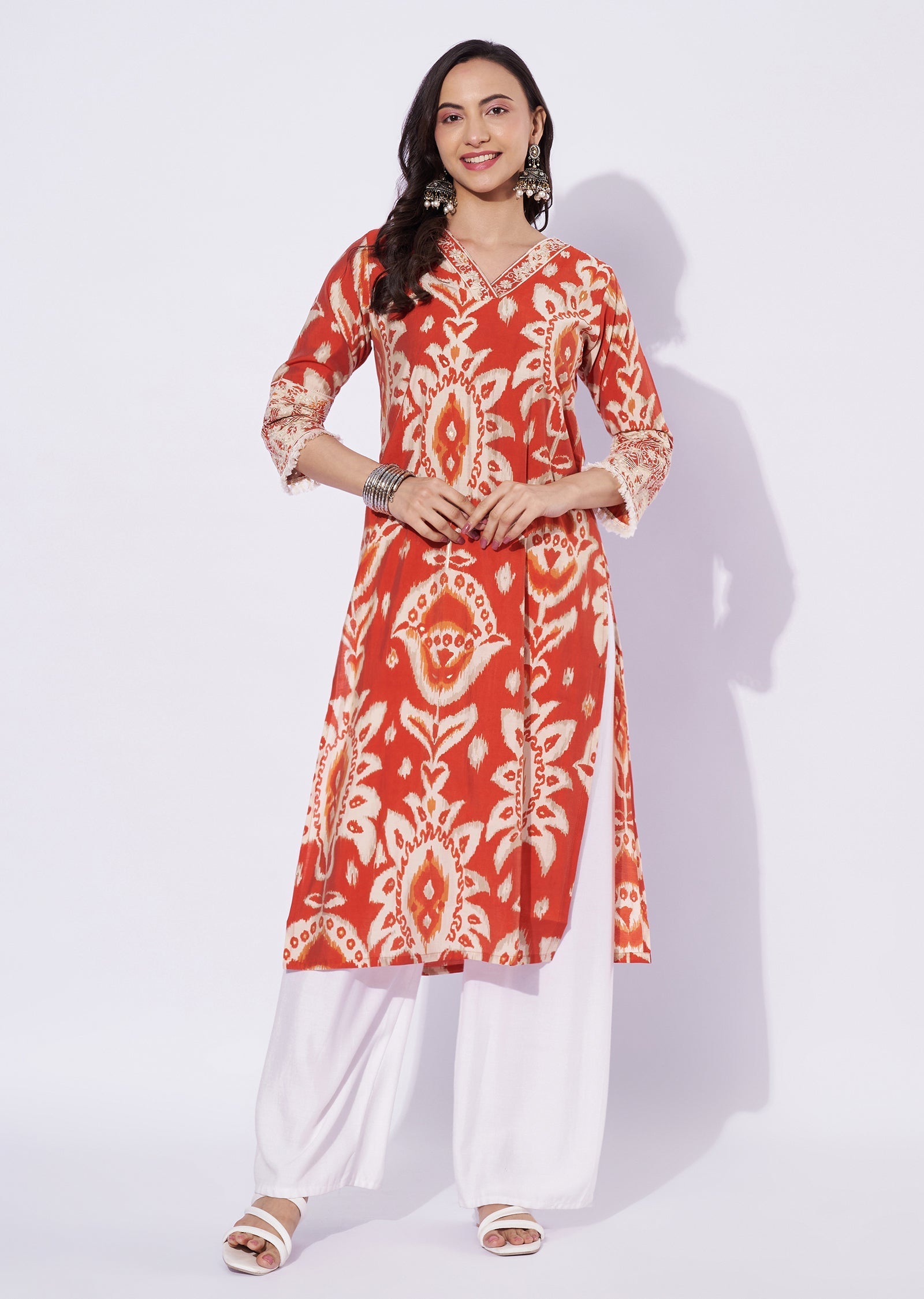 Dark Rust Model Straight Cut Top