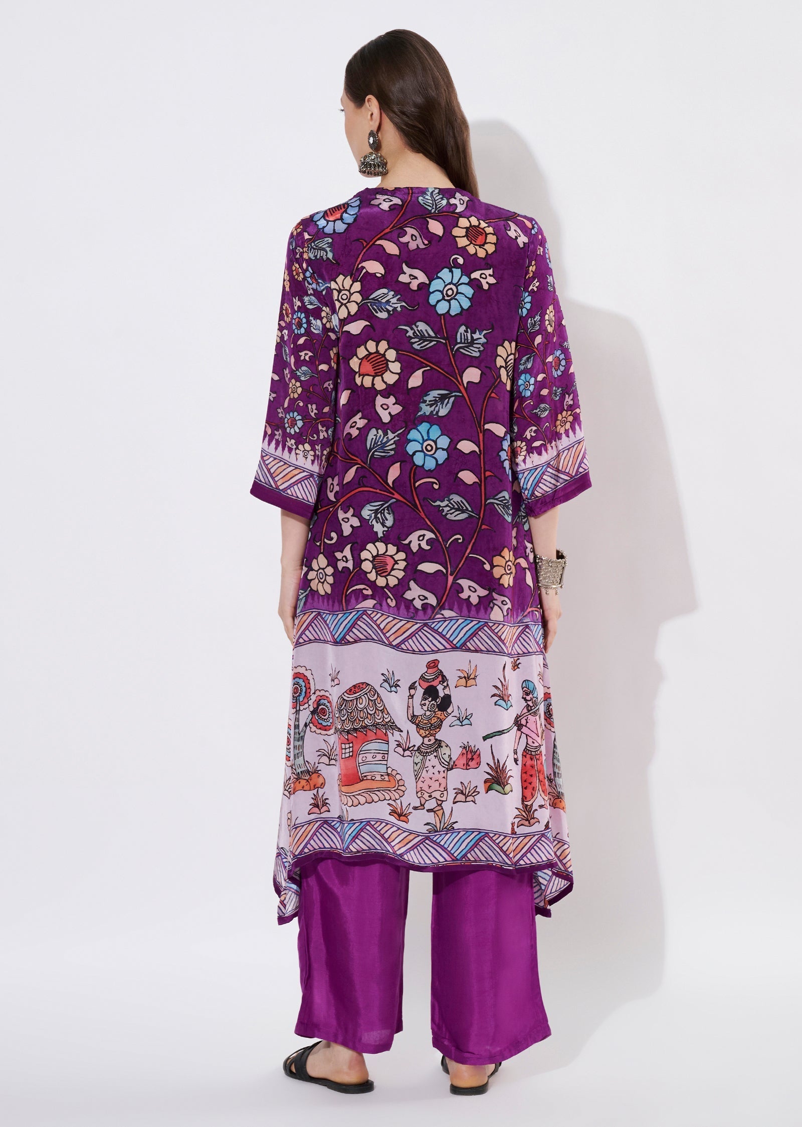 Purple Crepe Straight cut set