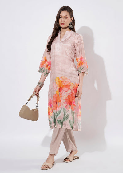 Peach Straight cut set