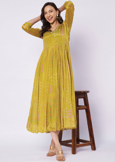 Mustard Chinnon kurti