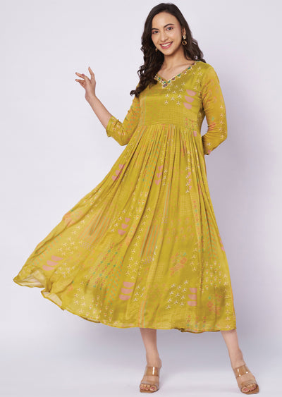 Mustard Chinnon kurti