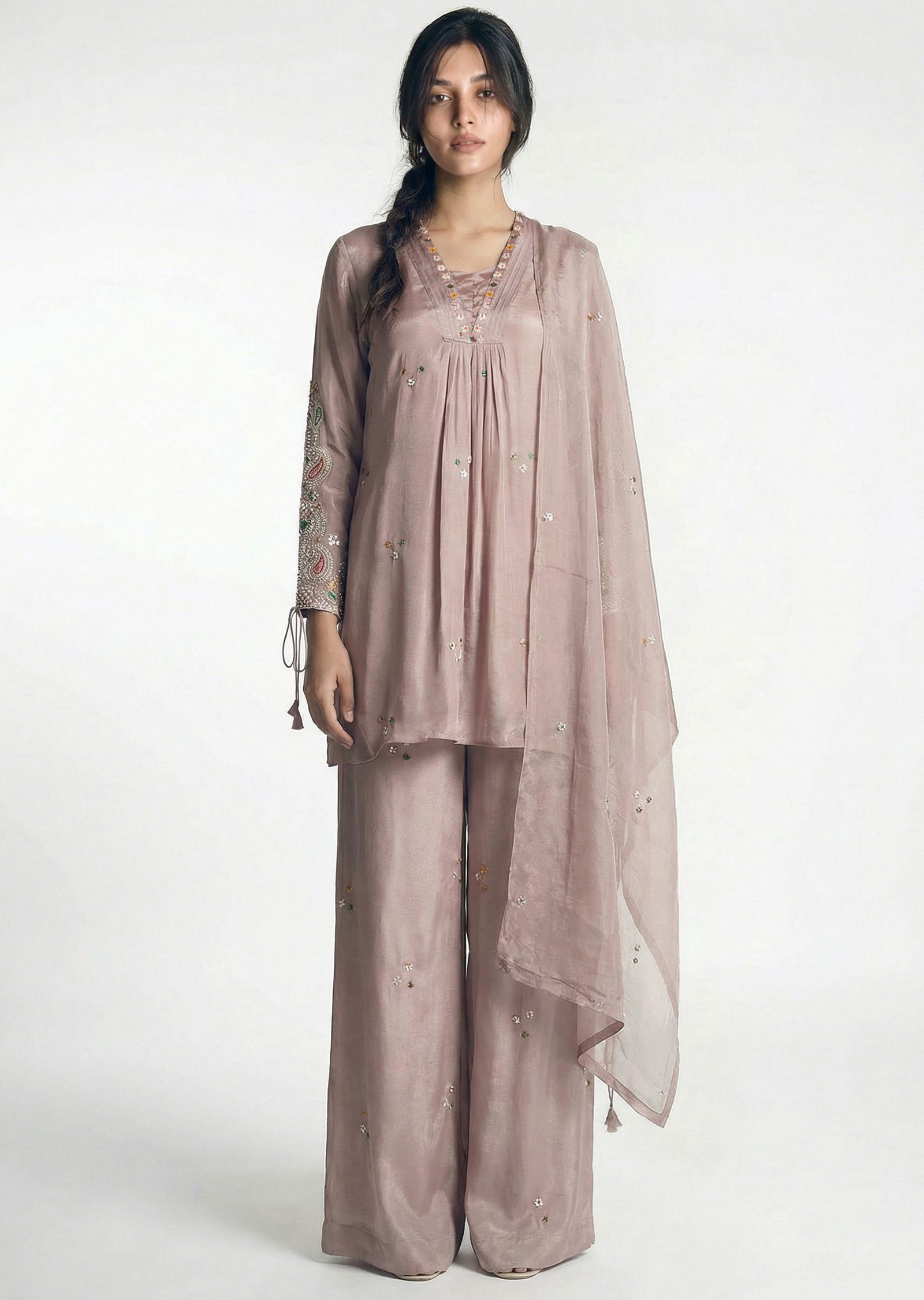 Mauve Brown Embellished Co-Ord