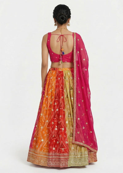 Luxury Pink Organza Lehenga Set