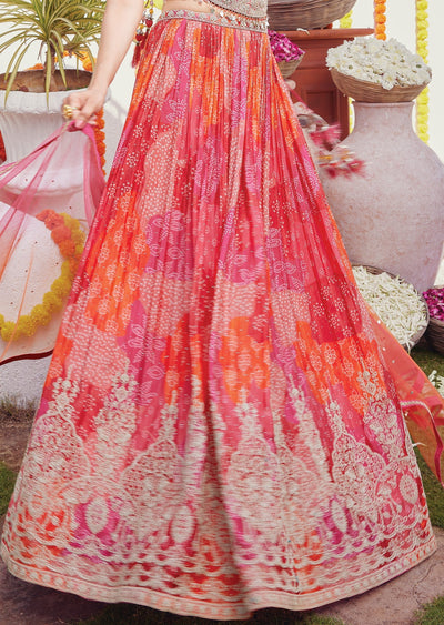 Pink Chinnon corset lehenga