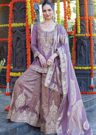 Mauve silk Sharara