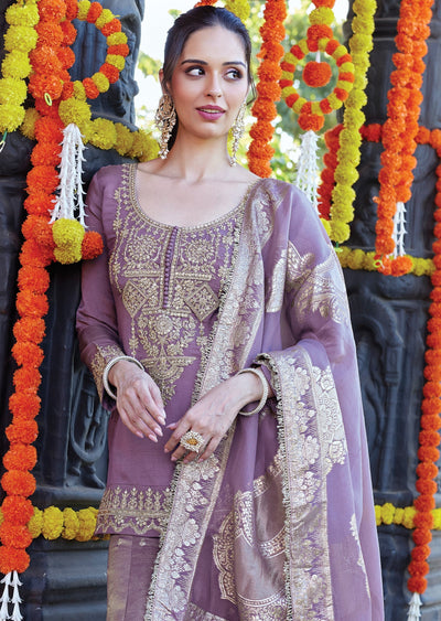 Mauve silk Sharara