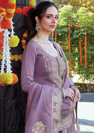 Mauve silk Sharara