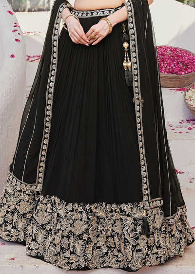 Black Organza lehenga
