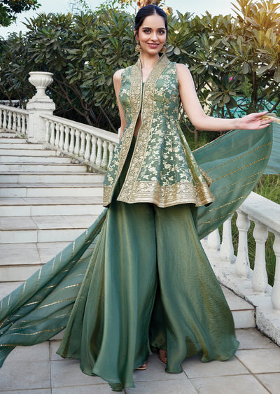 Dusty Green Sharara Set