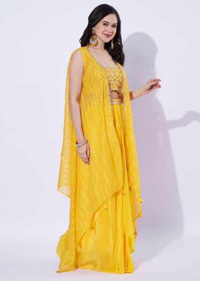 Pink Chinnon Indowestern Set