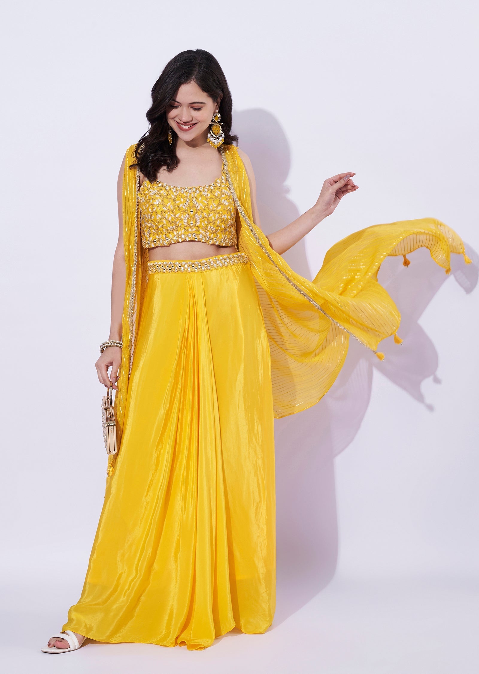 Pink Chinnon Indowestern Set