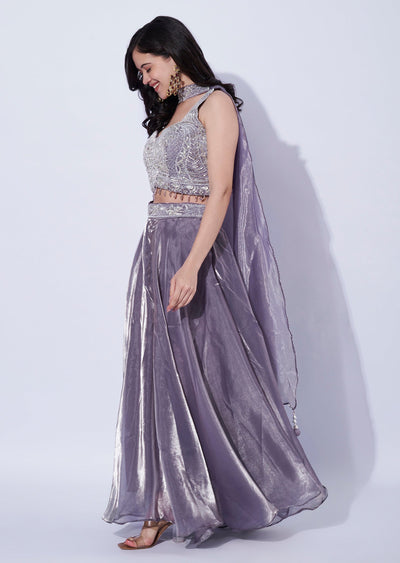 Lilac Indo western Palazzo Set