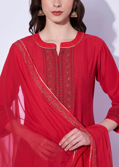 Rani Pink Dola Silk Anarkali