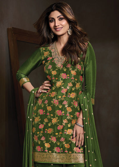 Green Silk Sharara