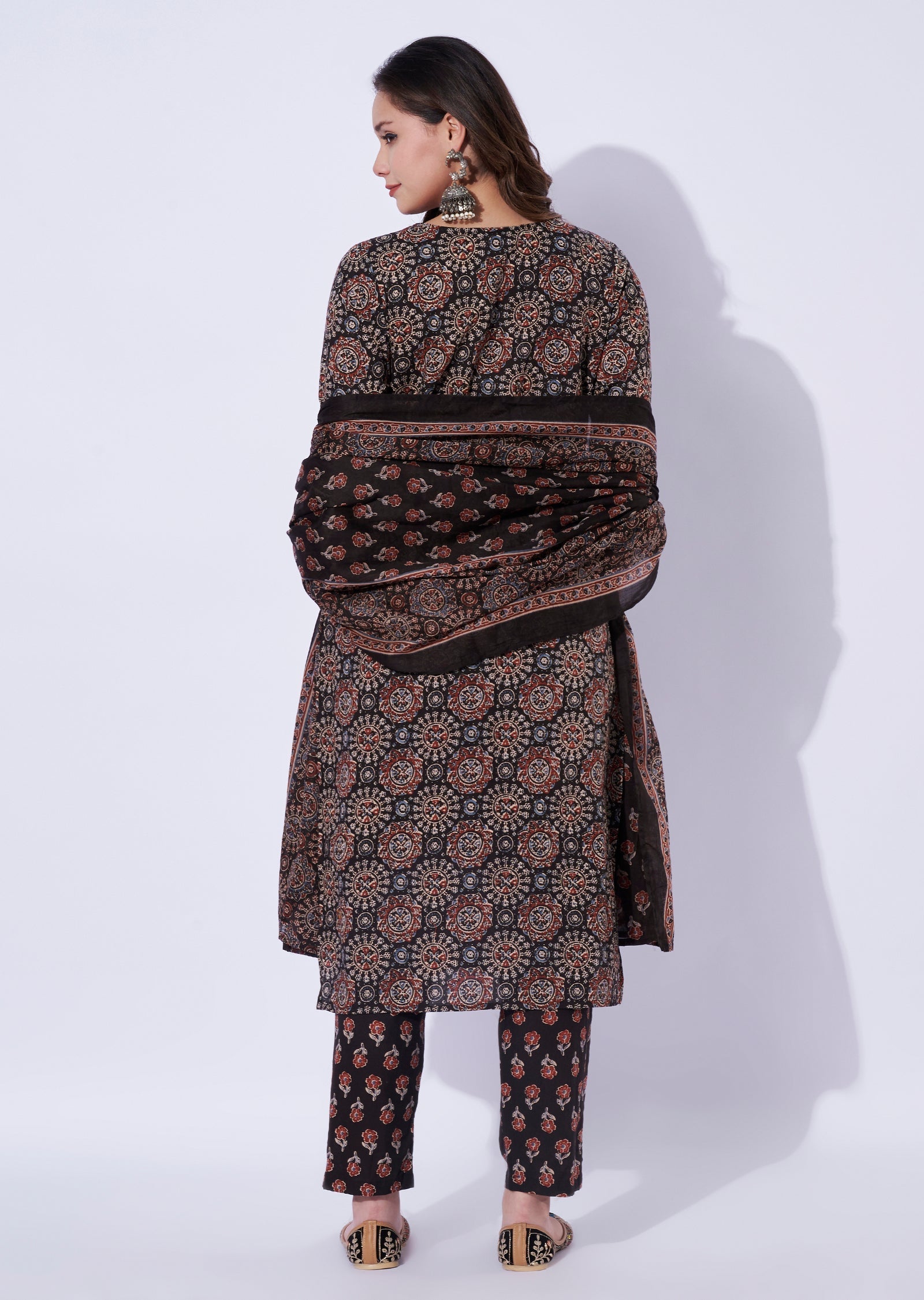 Black Cotton Straight Cut Suit