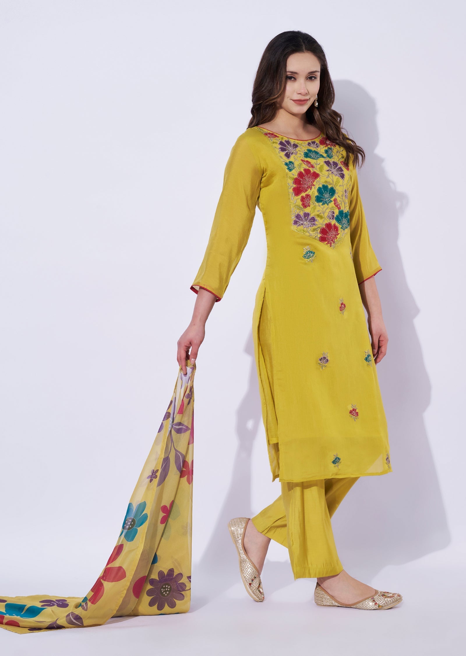 Green Silk Straight Cut Suit