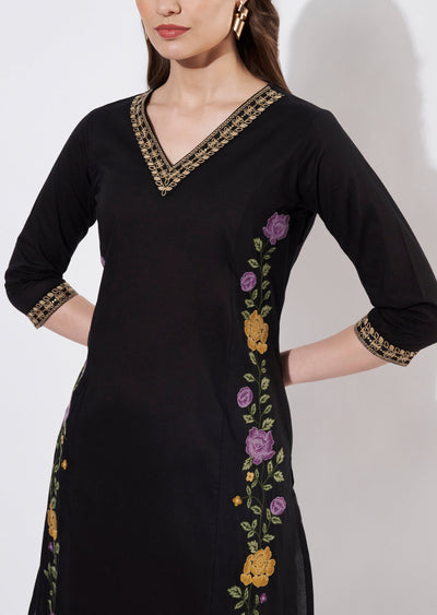 Black Cotton Straight cut set