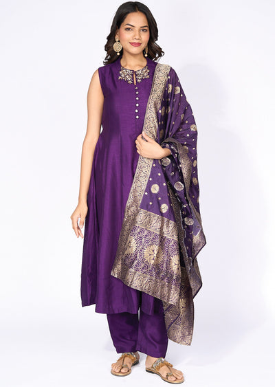 Purple Silk Anarkali