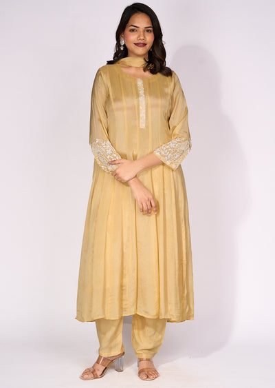 Yellow Silk Anarkali Suit