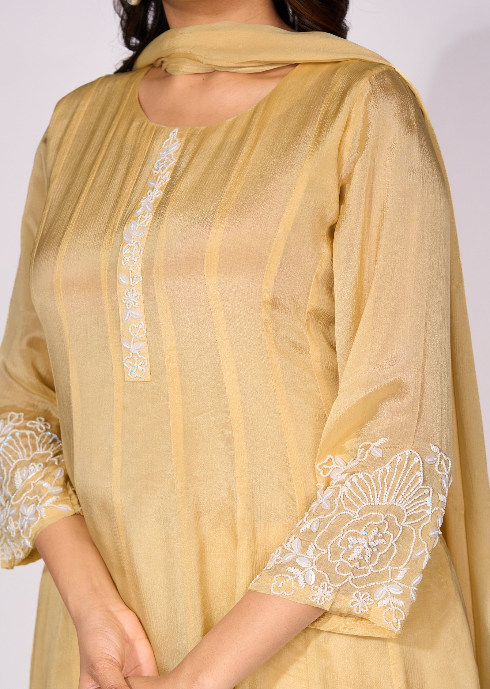 Yellow Silk Anarkali Suit