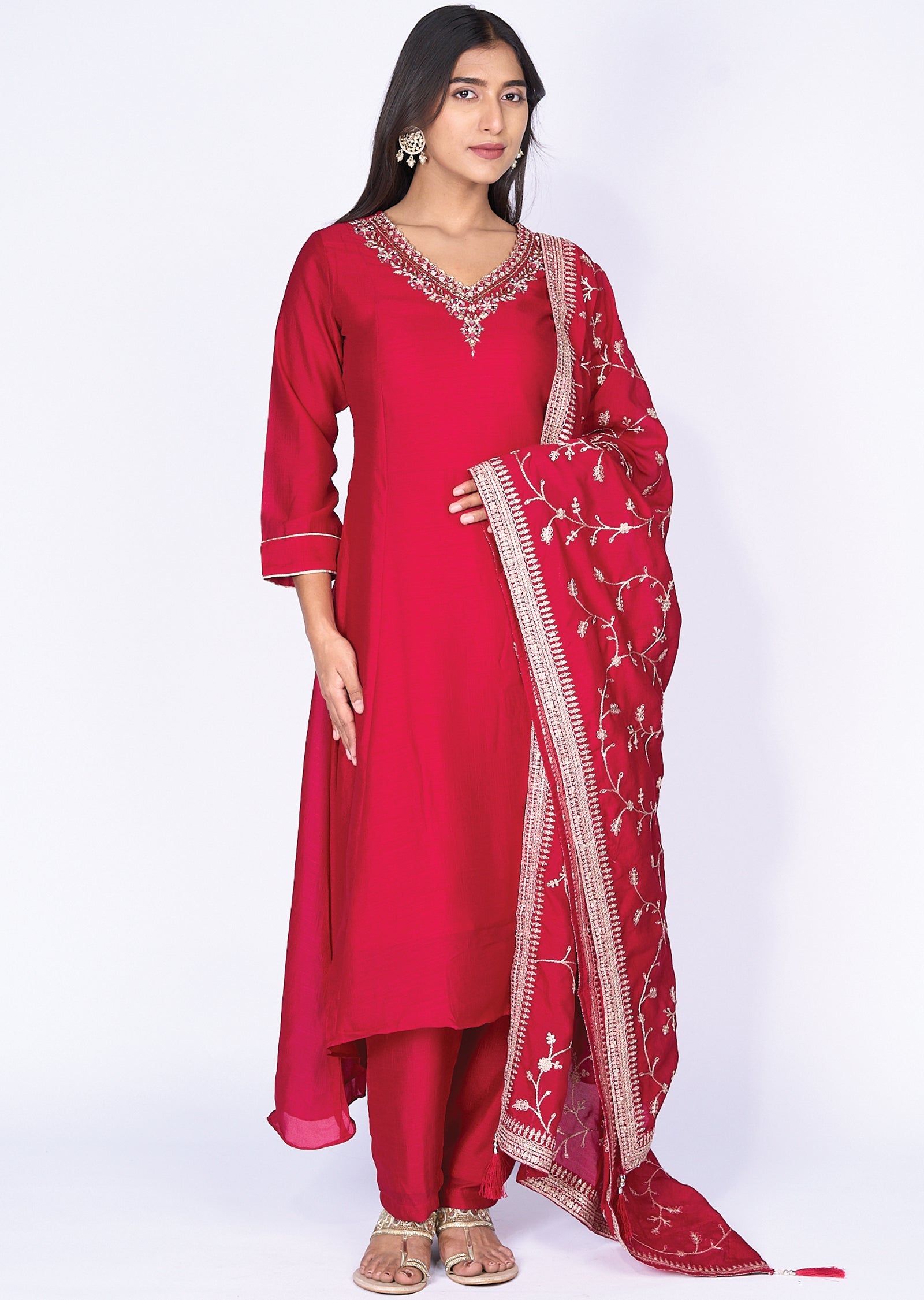 Pink Silk Anarkali