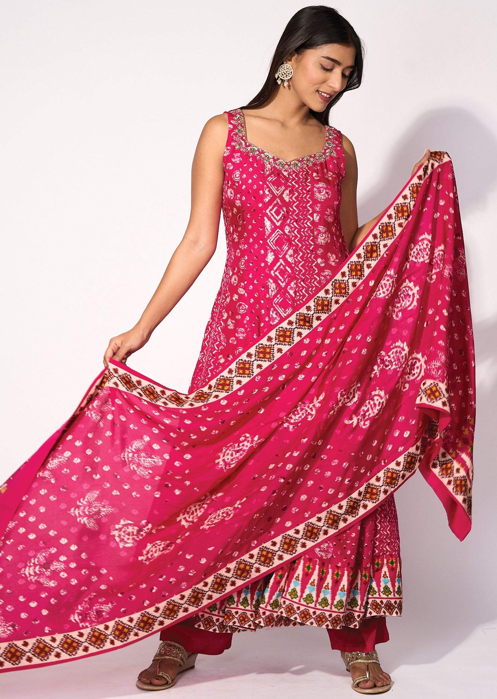 silk anarkali Set