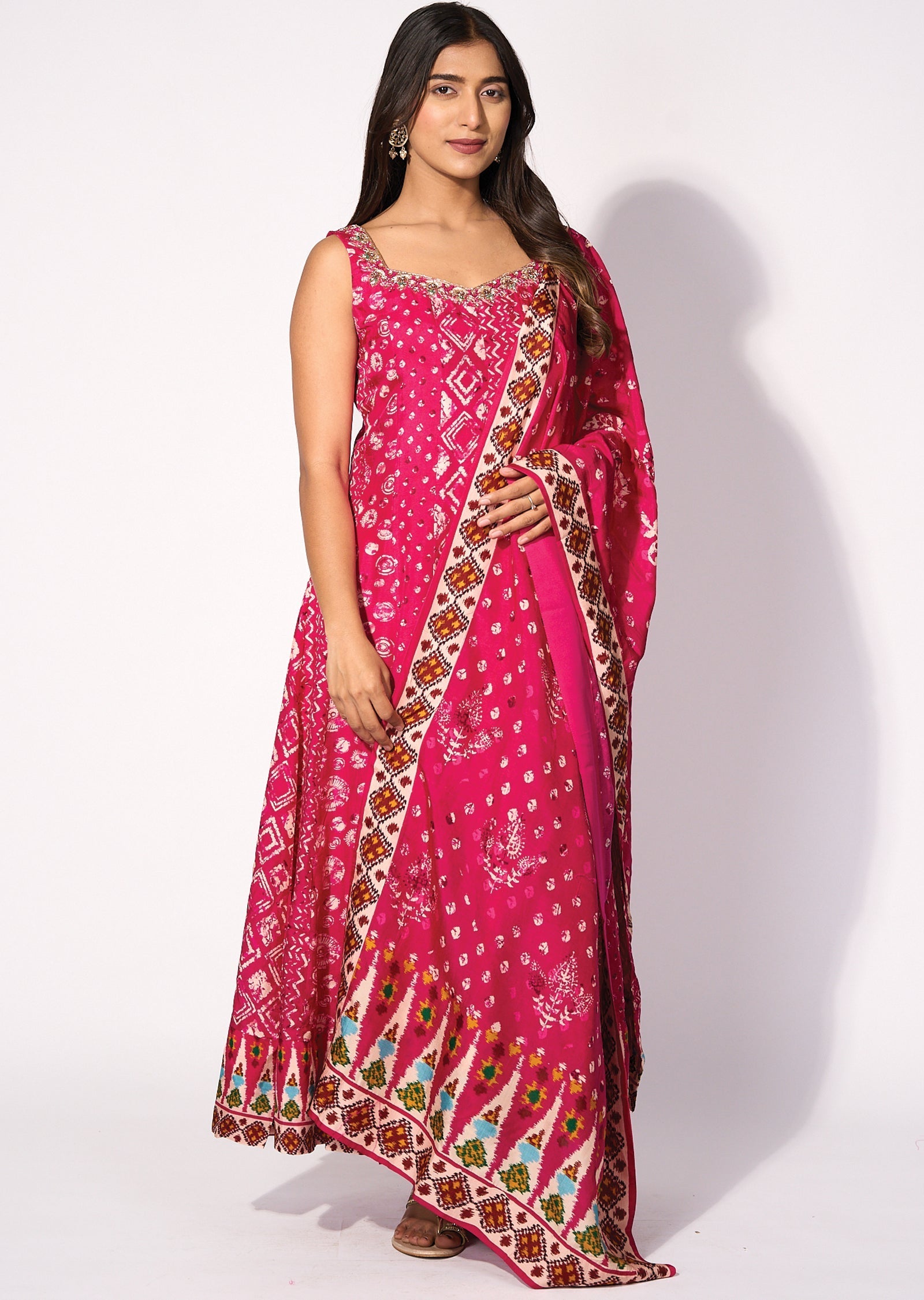 silk anarkali Set