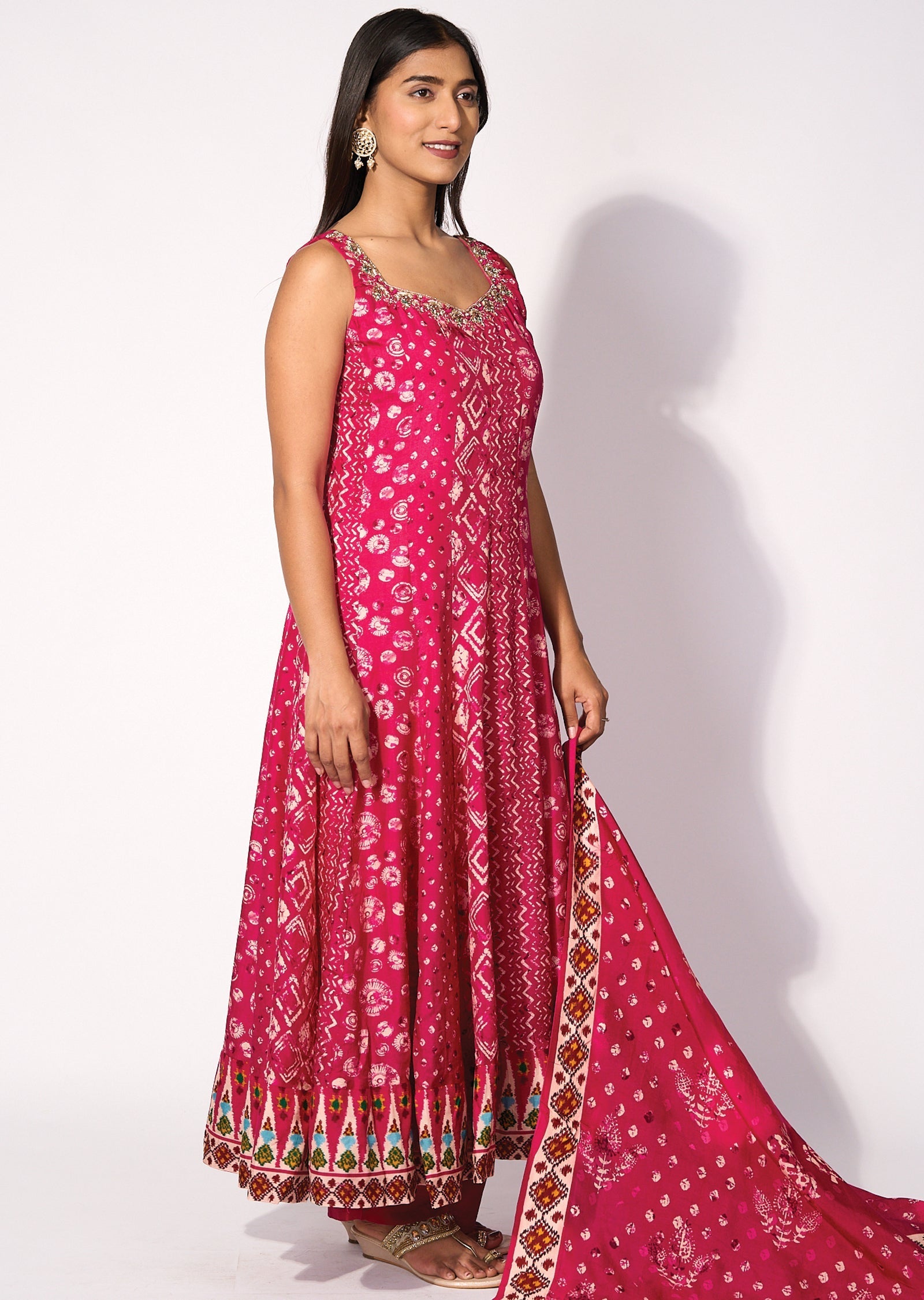silk anarkali Set