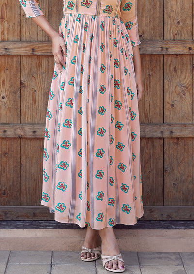 Pink Chinnon Long Kurti