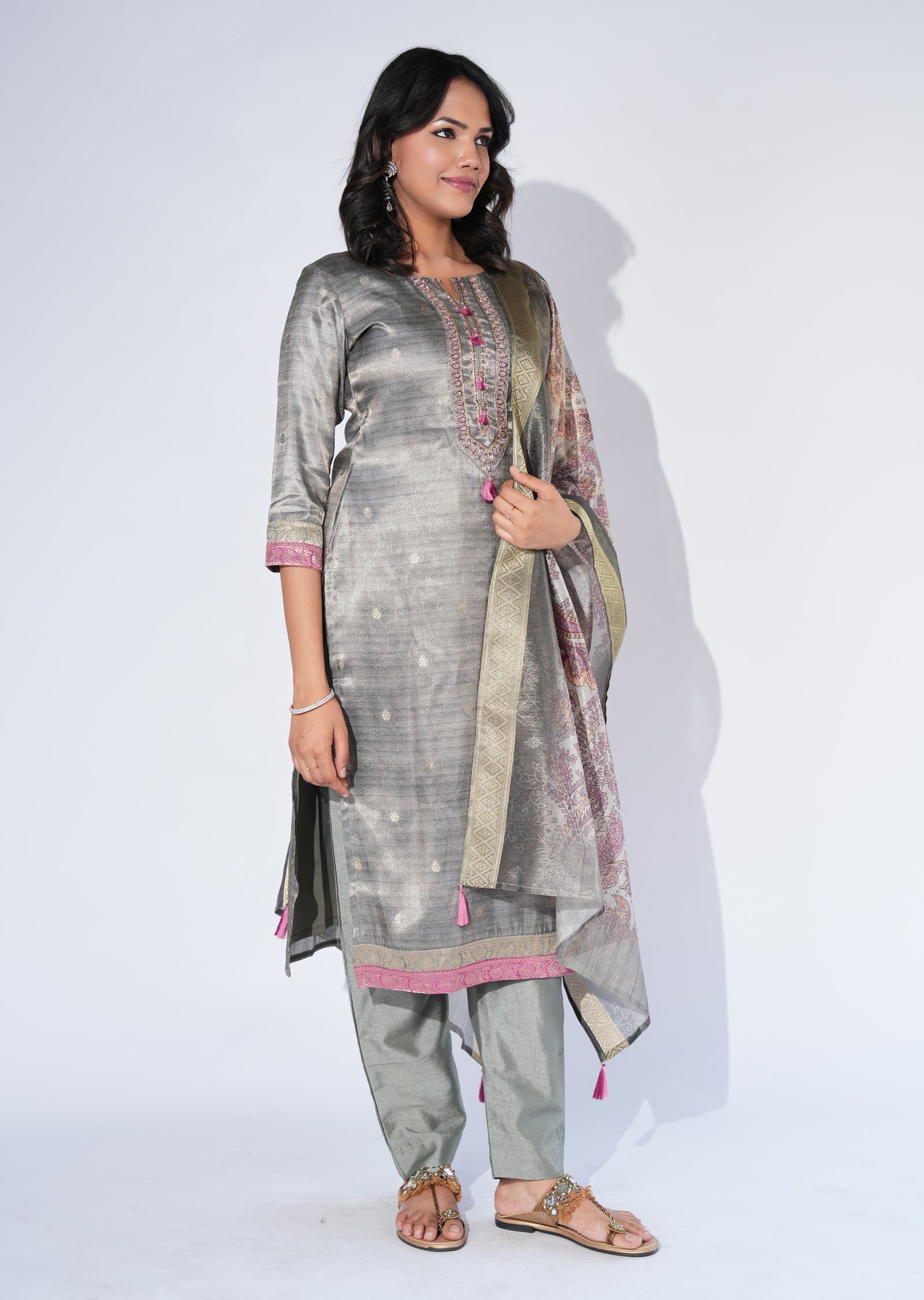 Blue Tissue Straight cut Suit