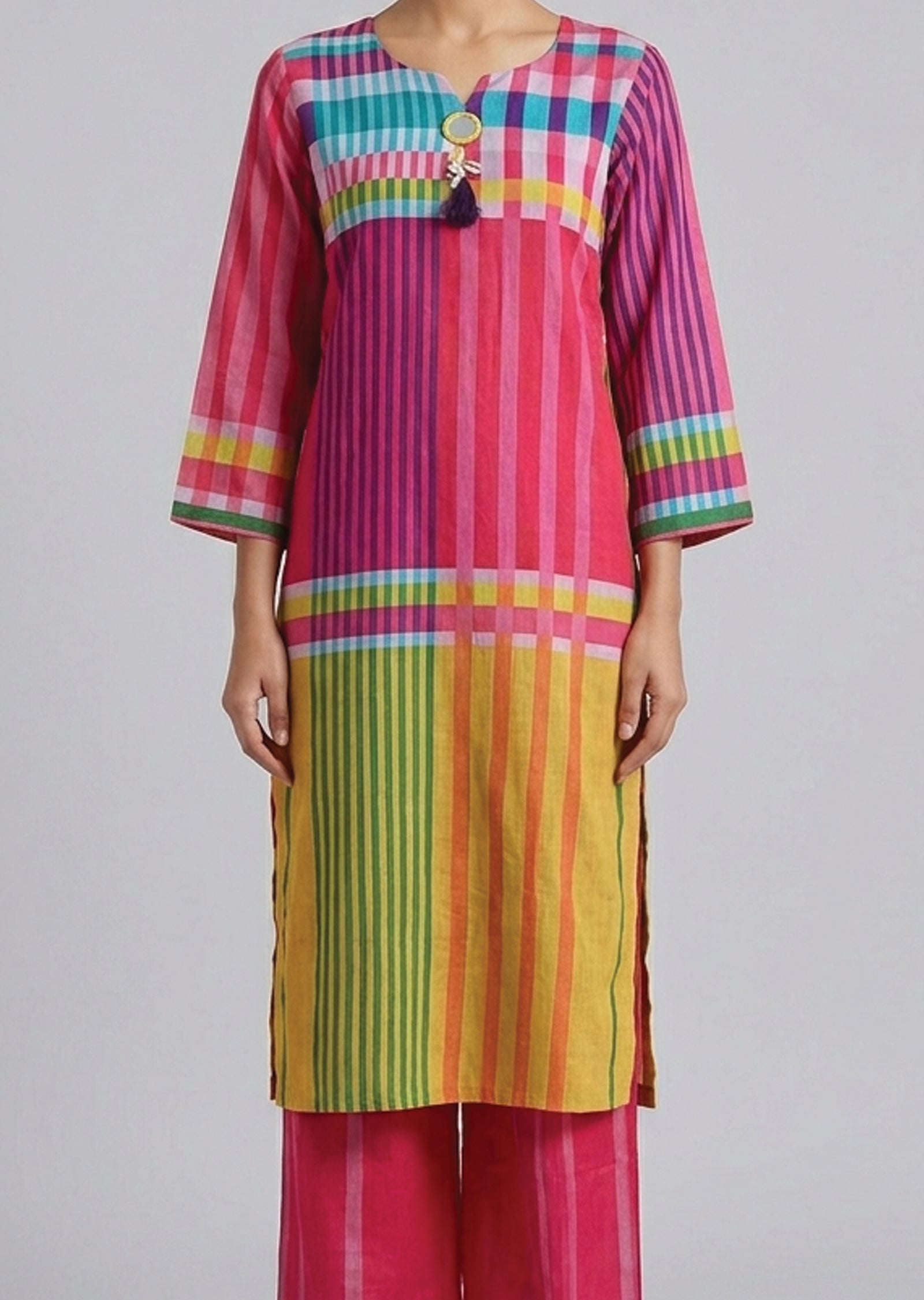 Multi Cotton Straight cut Kurti set