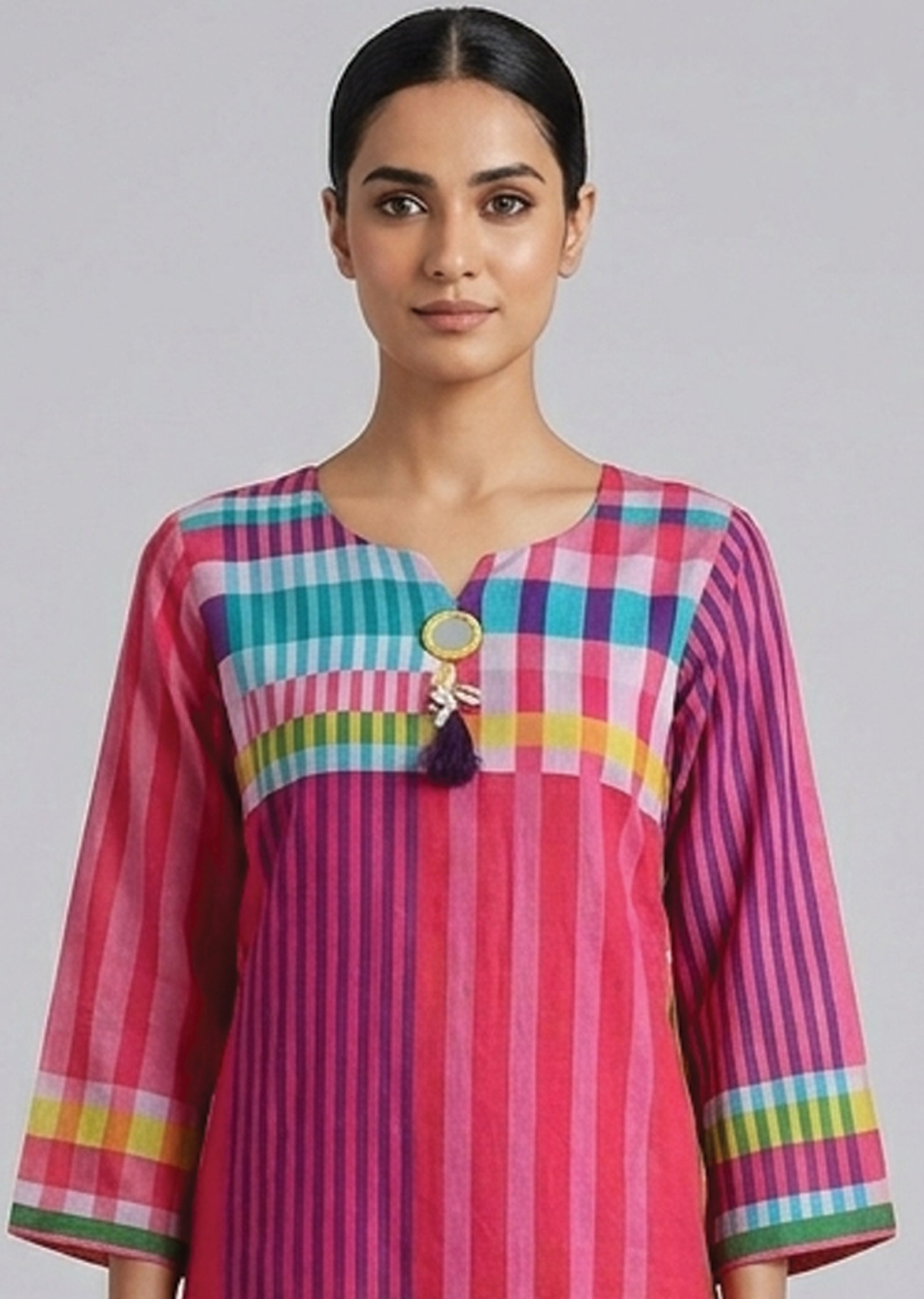 Multi Cotton Straight cut Kurti set