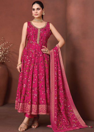 Pink Silk Anarkali Suit