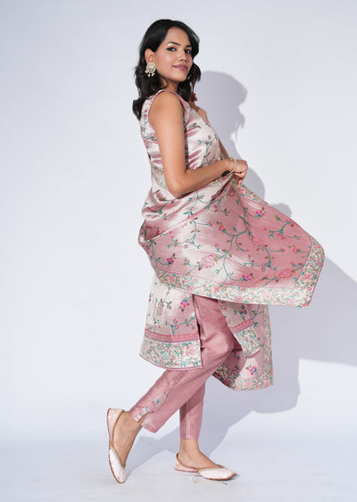 Pink Tissue Straight cut Suit