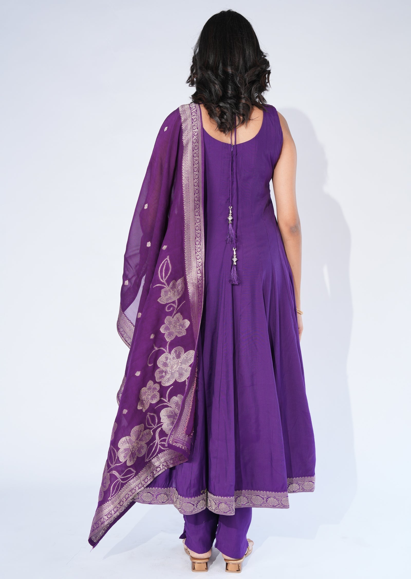Purple Silk Anarkali Suit