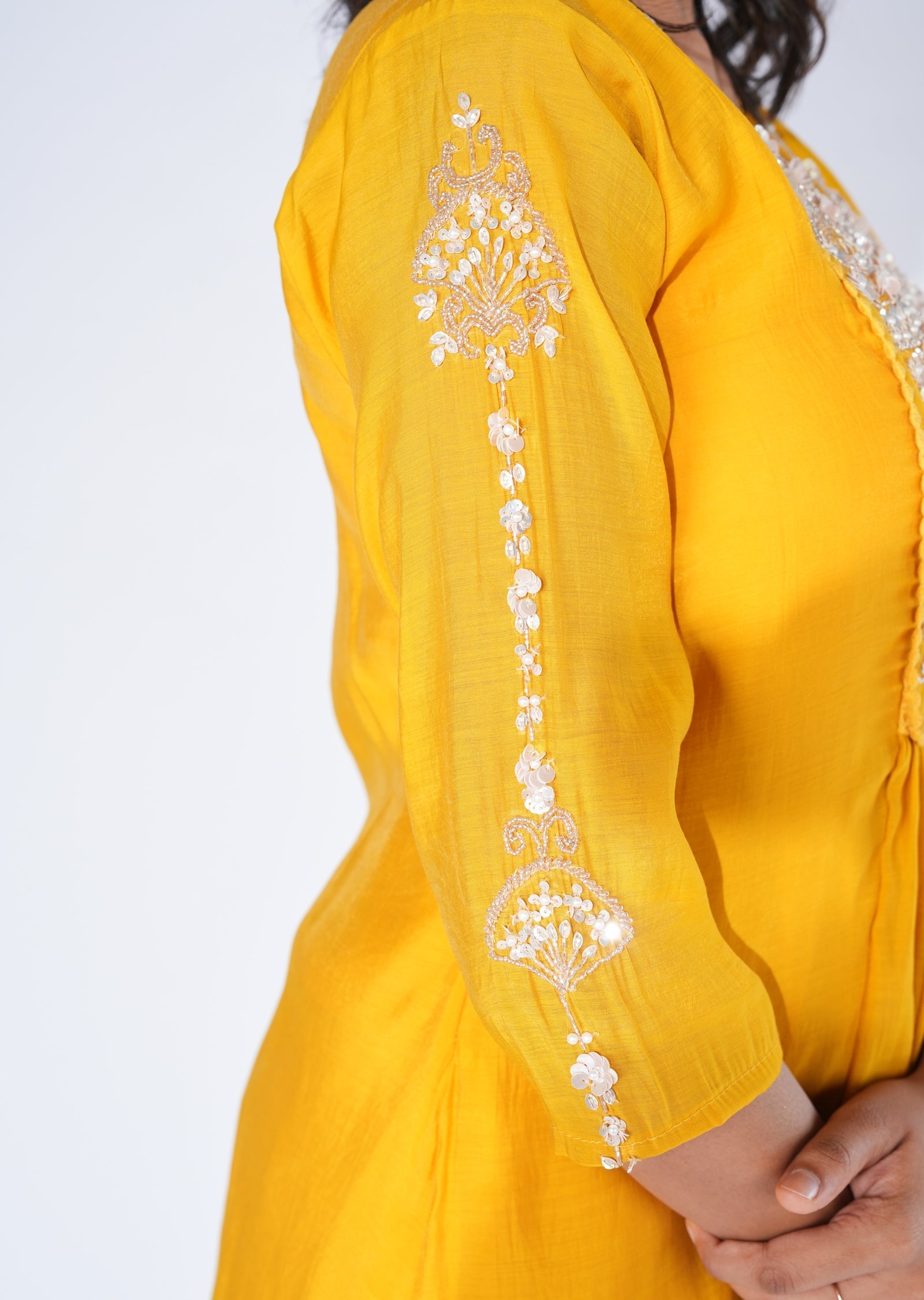 Mustard Silk Anarkali Suit