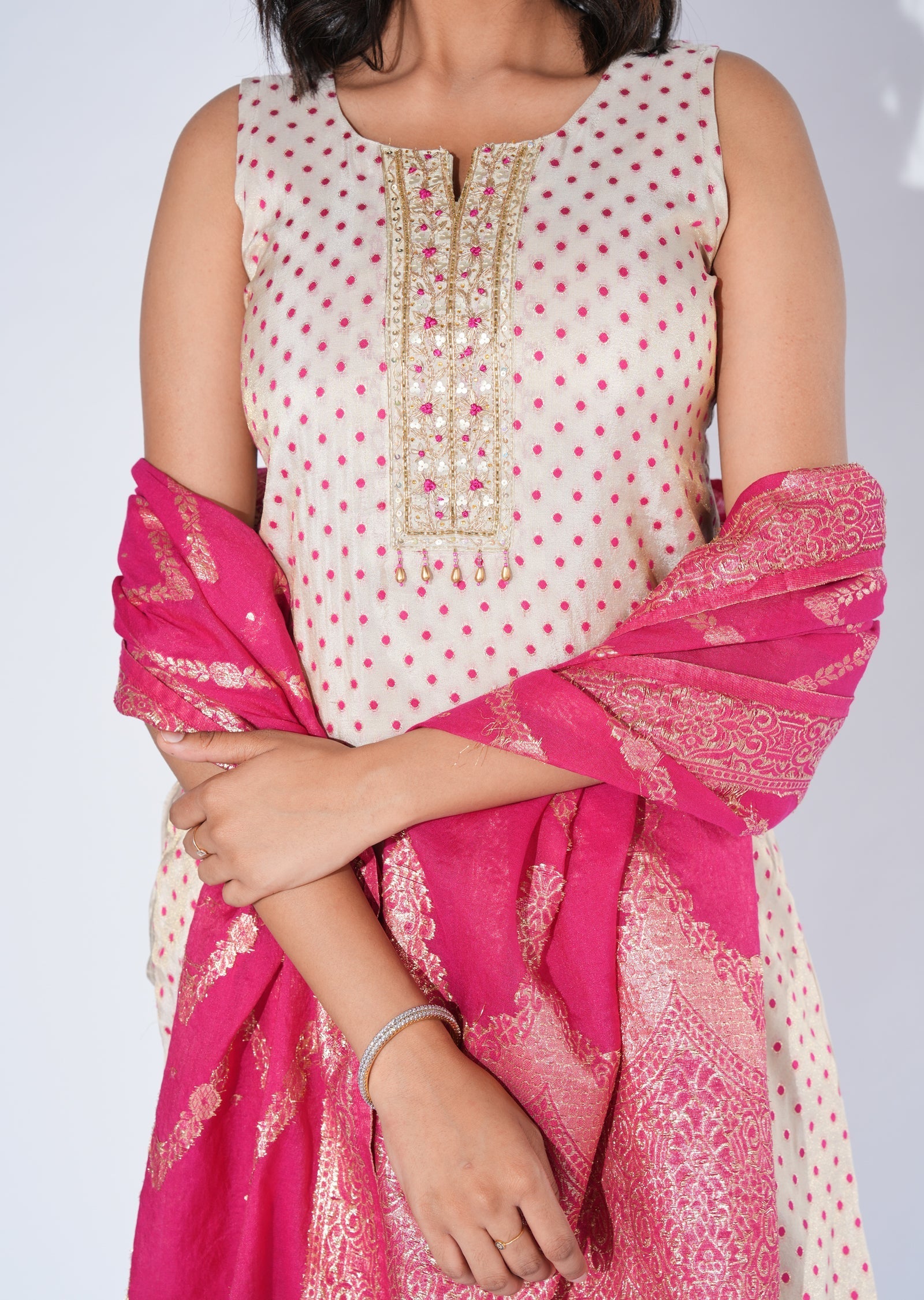 Pink Tissue Straight cut Suit