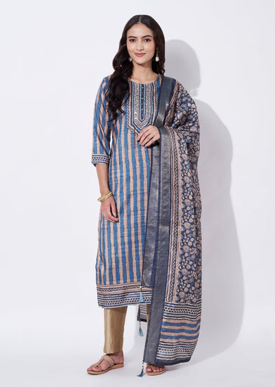Grey Tussar Straight cut suit