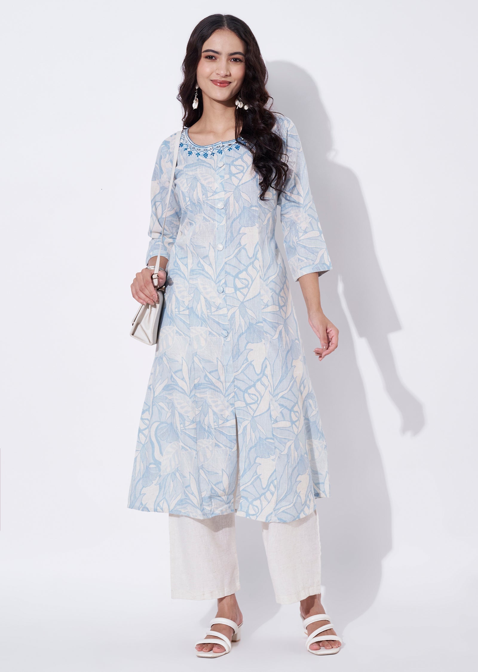 Blue Cotton Straight cut set