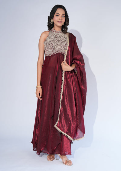 Maroon Anarkali Suit
