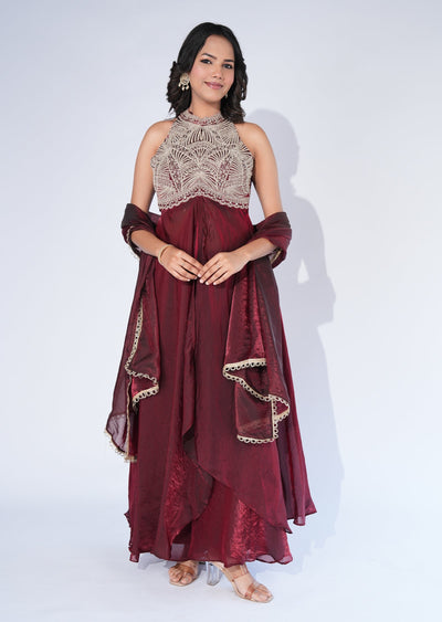 Maroon Anarkali Suit