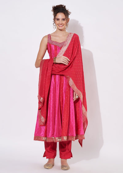 Pink Silk Anarkali Suit
