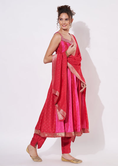 Pink Silk Anarkali Suit