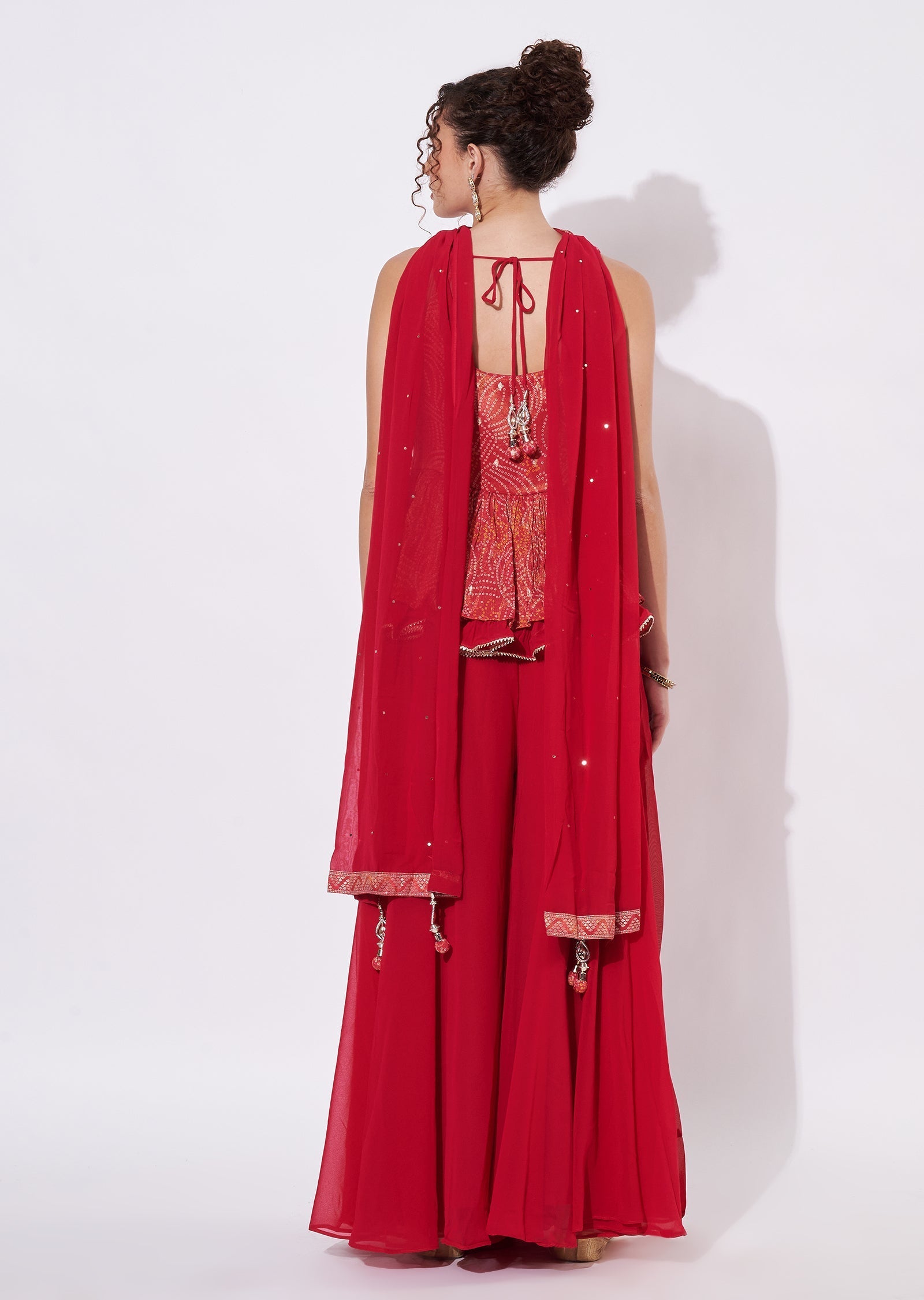 Pink Tissue Sharara Set