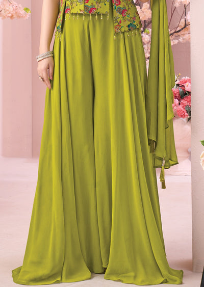 Green Silk sharara Set