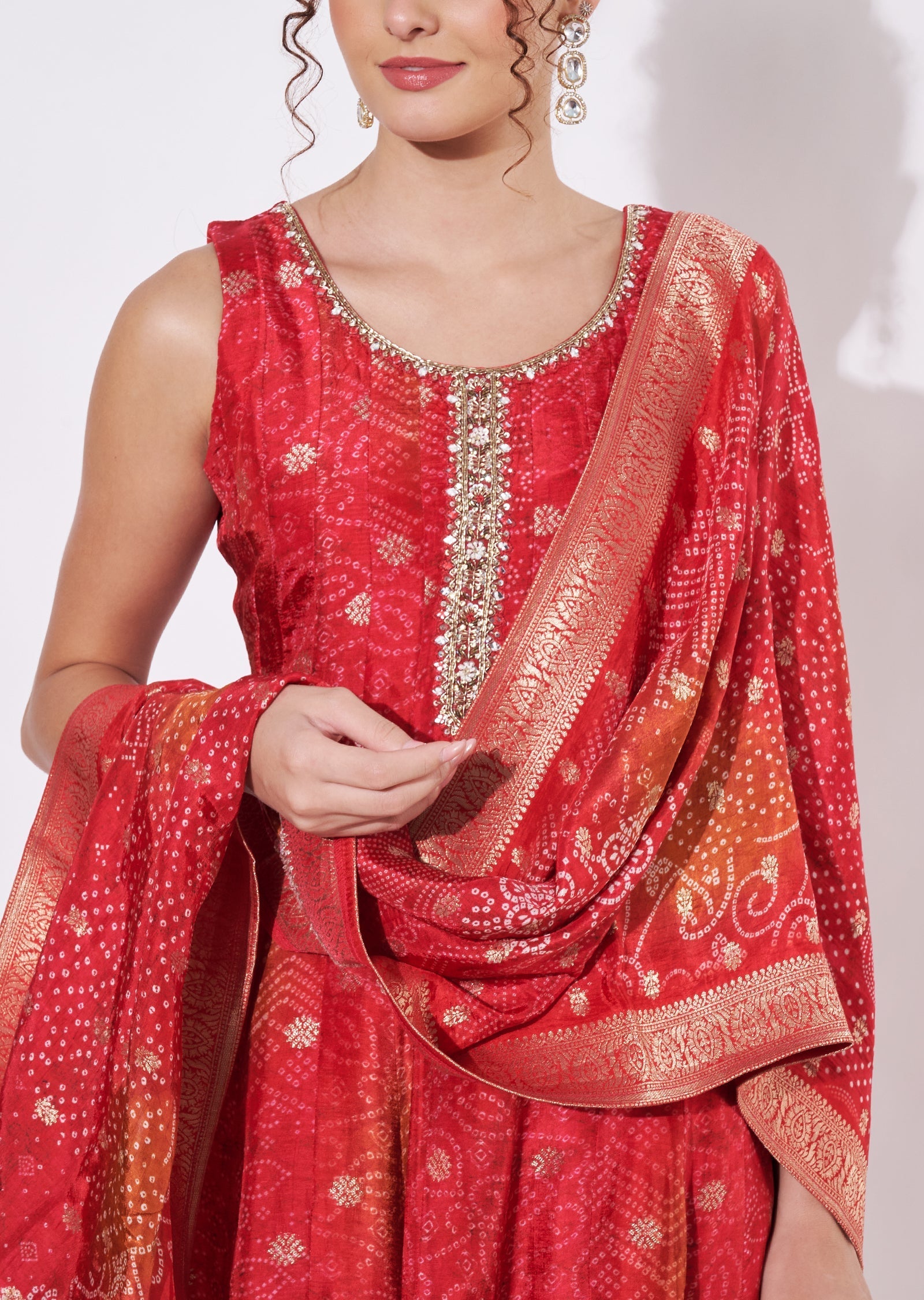Pink Chinnon Anarkali Suit