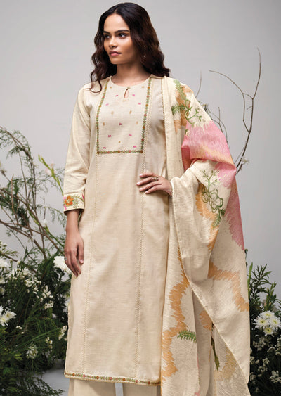 Cream Kota Straight cut Suit