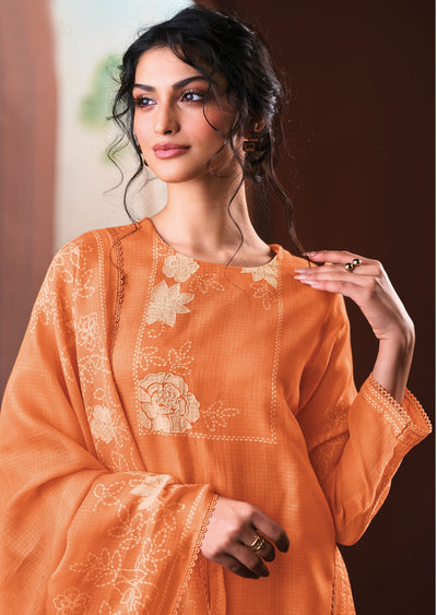 Orange Kota Straight cut Suit